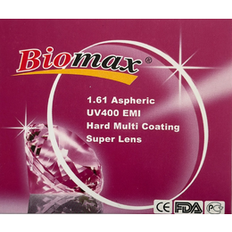 Полімерна асферична  лінза BIOMAX UV400 EMI HMC Ind.1.61 Ø75 (0.00\-10.00)