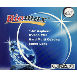 Полімерна асферична  лінза BIOMAX UV400 EMI HMC Ind.1.67 Ø70-75 (-2.50\-15.00)