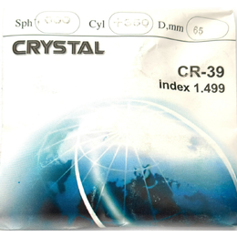 Полімерна астигматична CRYSTAL лінза cr-39 Ind. 1.499 Ø65 (SPH +0.00 / CYL +3.50)