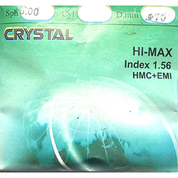 Фото 1 - Полімерна лінза CRYSTAL ind/1.56 з покриттям +0,00\-10.00 65\ 70 діам зелена